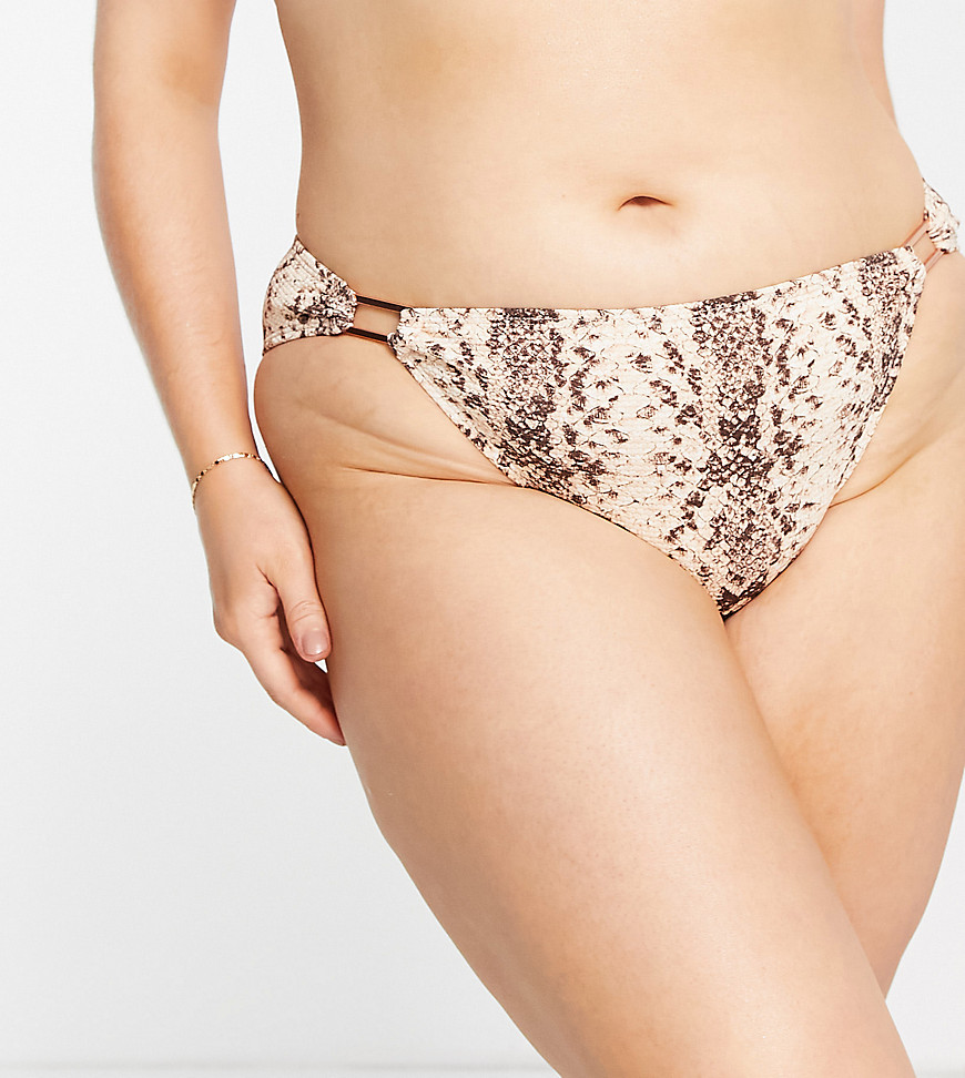 Dorina Curve brazilian bikini bottom in snake print