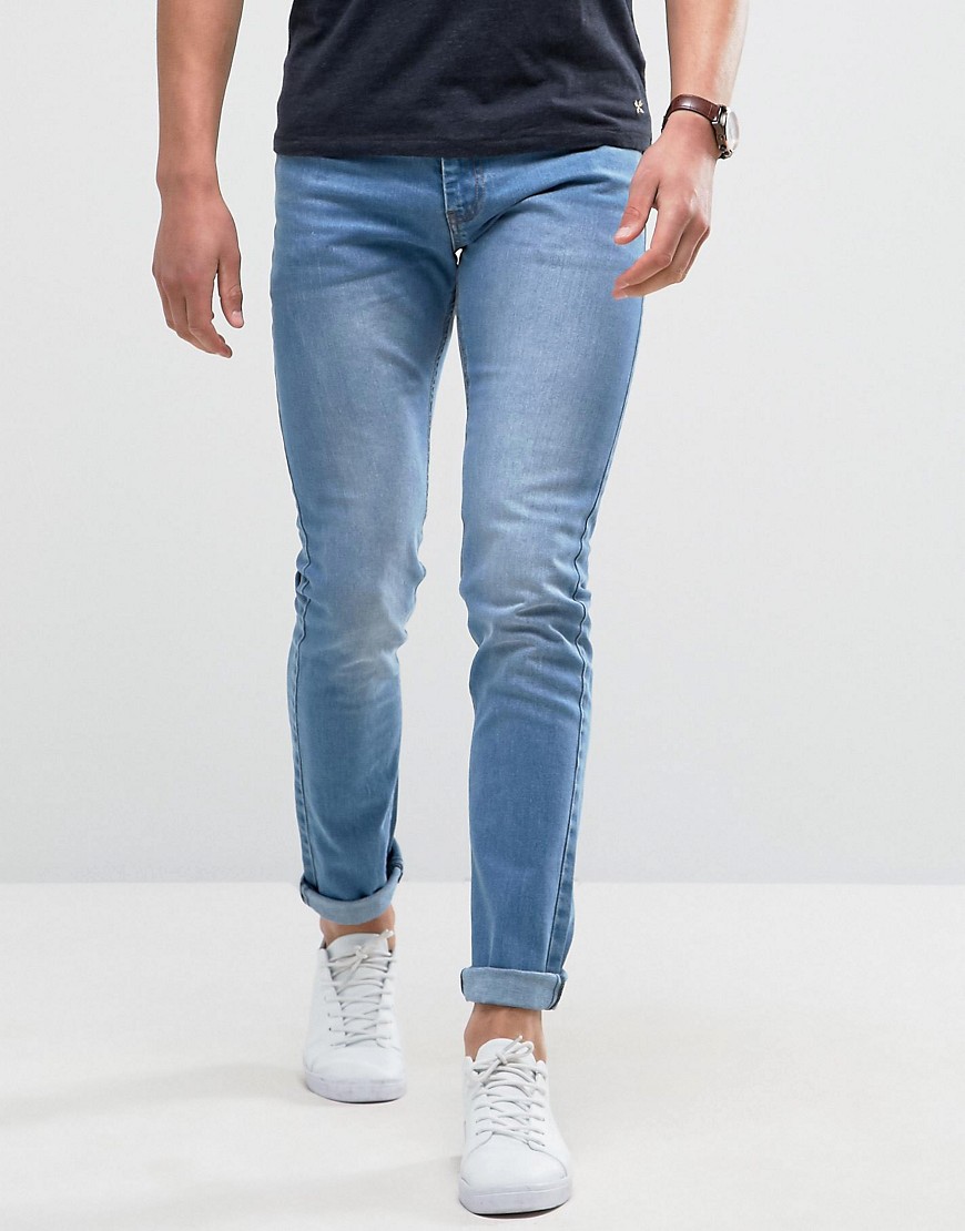 Loyalty and Faith Skinny Fit Jeans with Light Abbrasions in Light Wash - Blue
