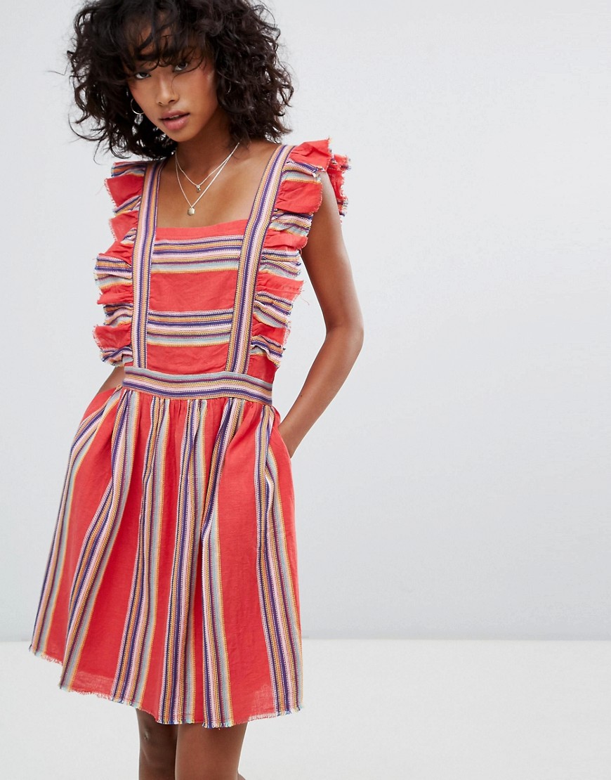 d.RA Malibu Ruffle Front Dress - Southwestern stripe