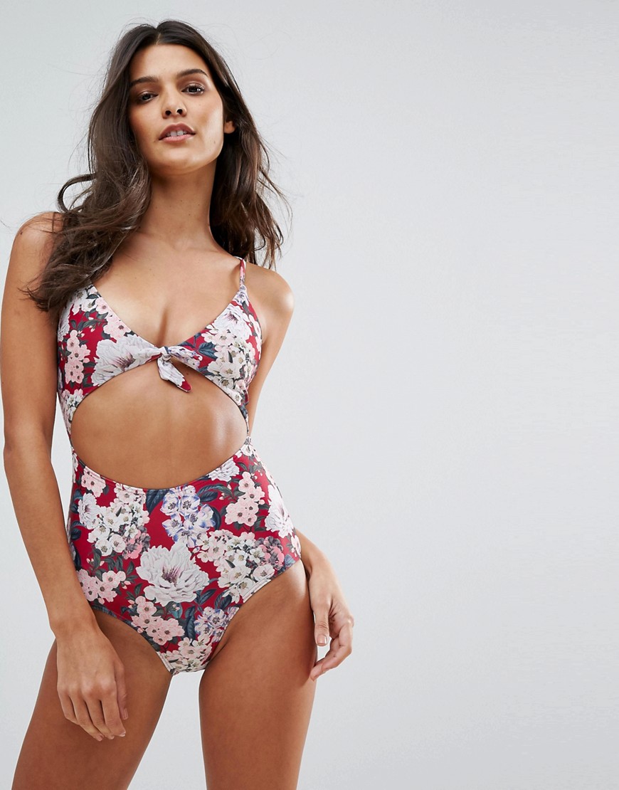 Minkpink Marlena Floral Cut Out Swimsuit