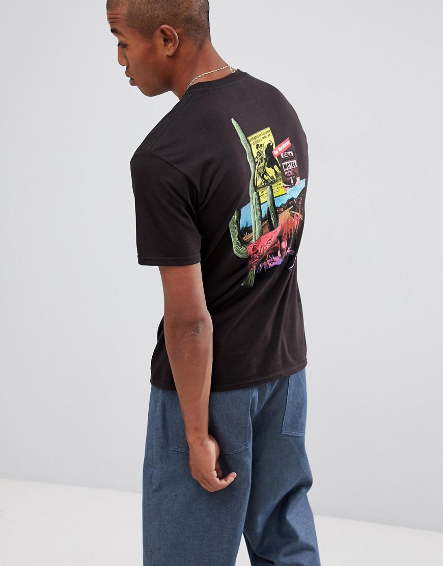 HUF country t-shirt with back print in black