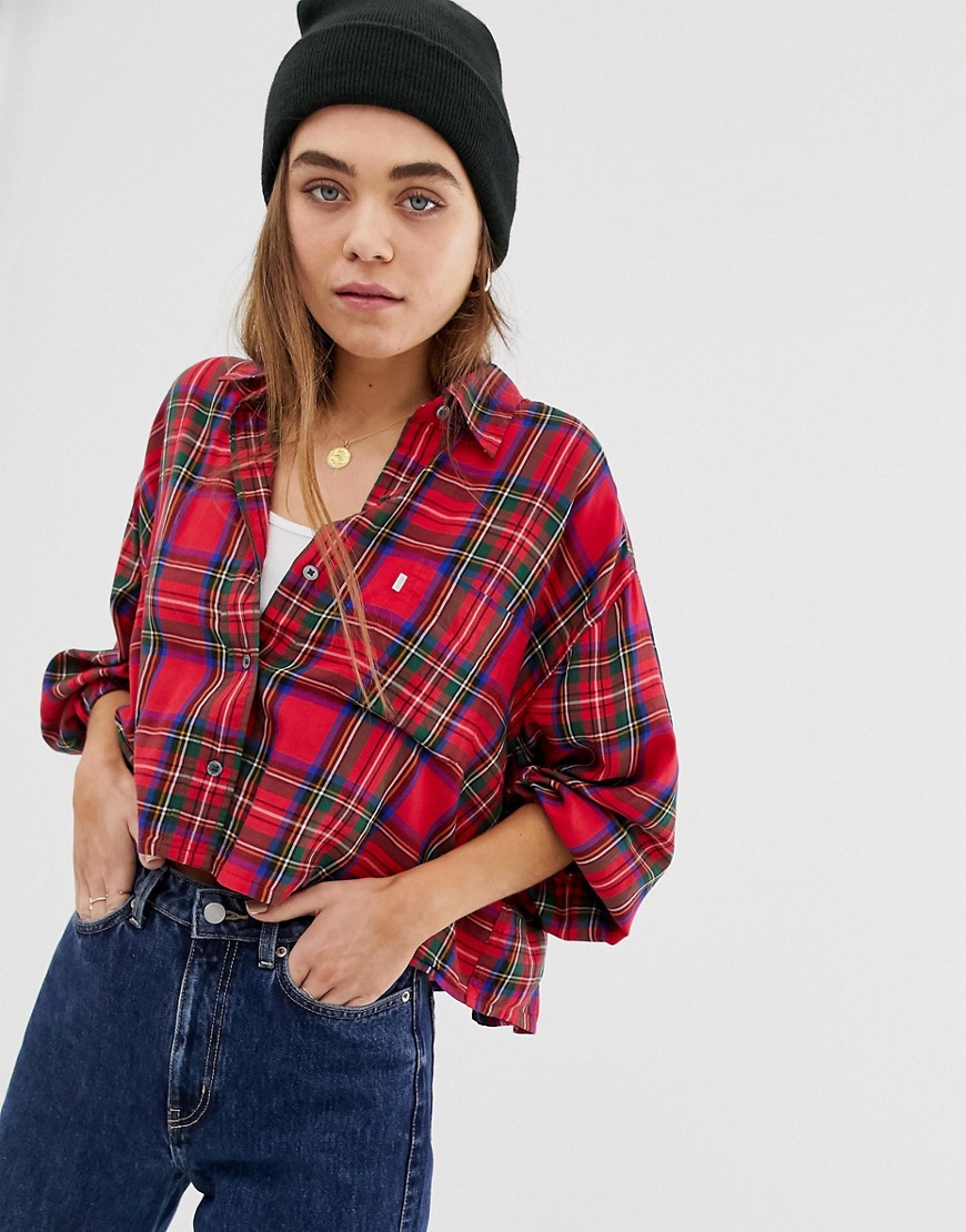 Levi's cropped Selah shirt in check