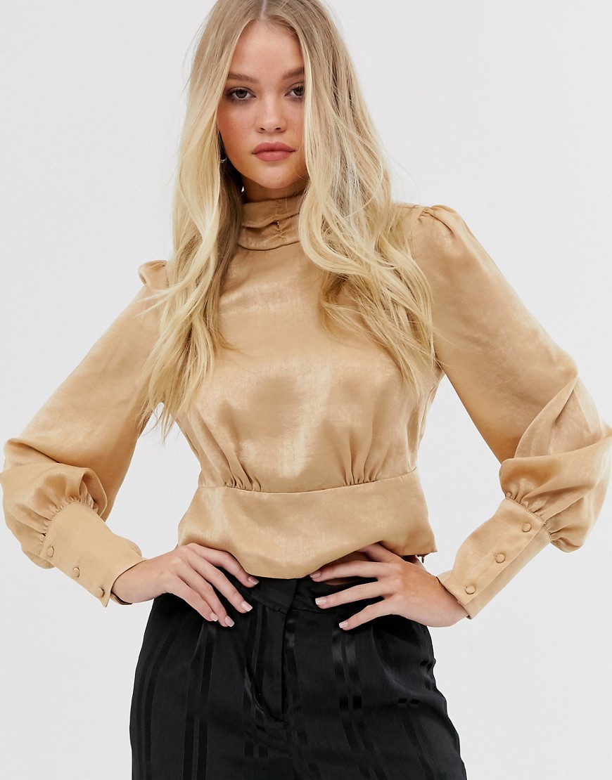 Y.A.S high neck blouse with volume sleeve