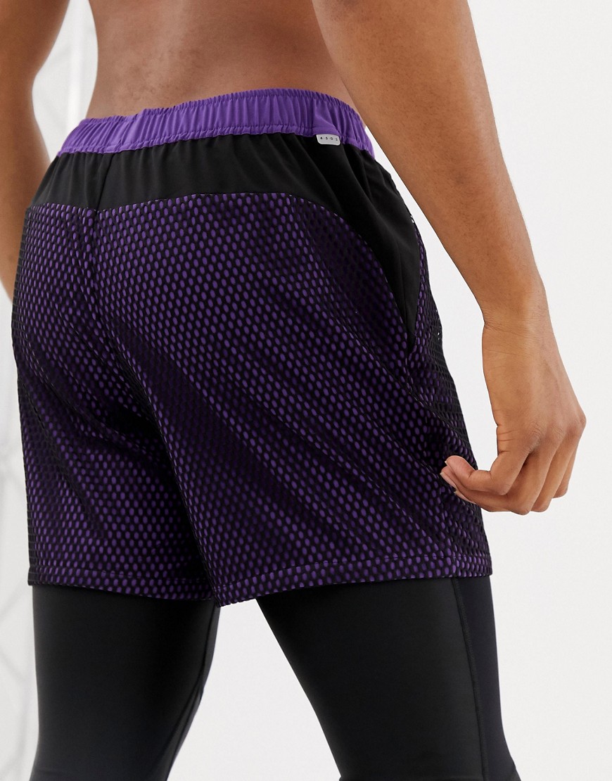 ASOS 4505 training shorts in short length with mesh overlay