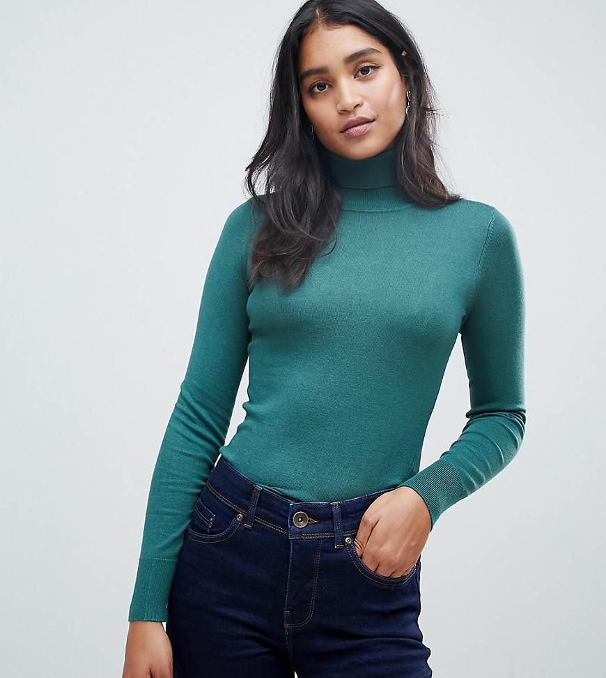 Oasis polo neck jumper in teal