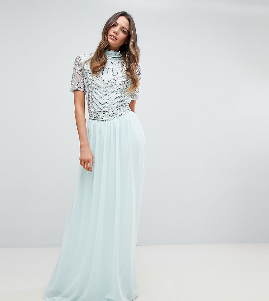 Frock And Frill Tall Premium Embellished Top Maxi Dress