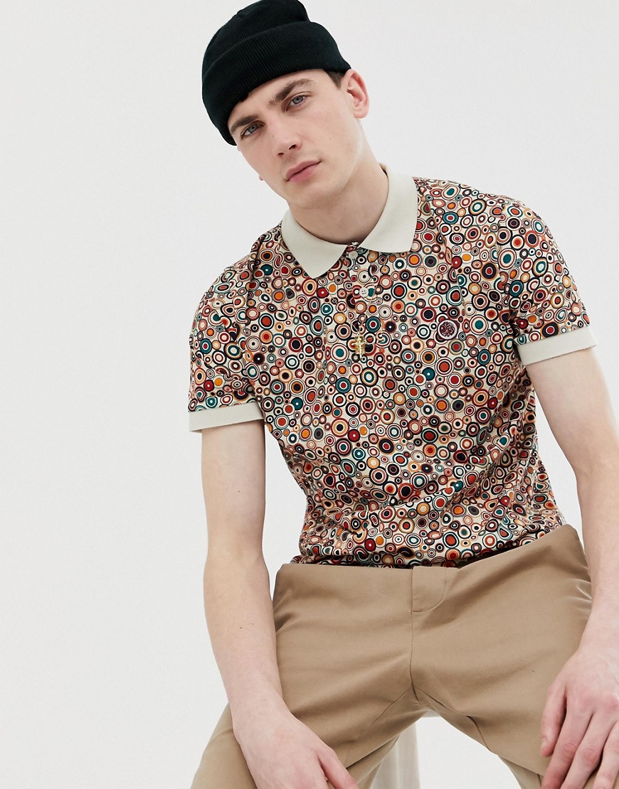 Pretty Green target all over print polo