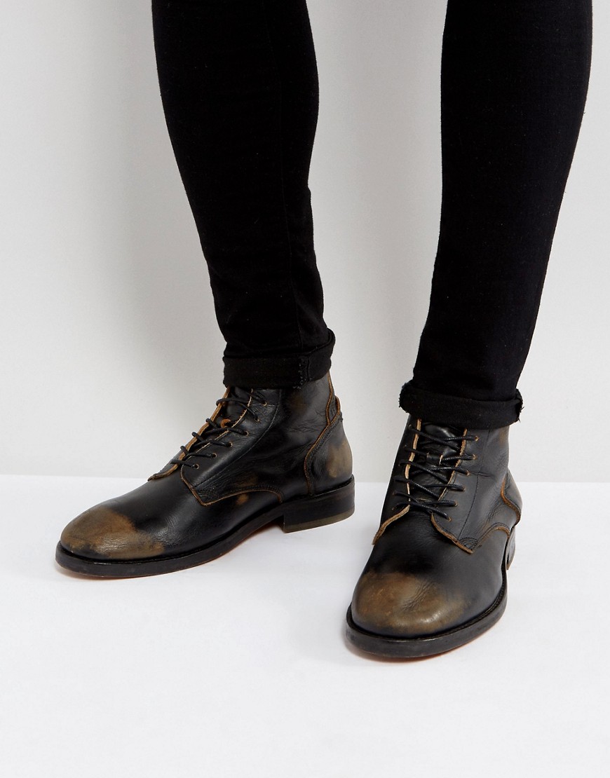 Кожаные ботинки на шнуровке H By Hudson Mckendrick - Черный 