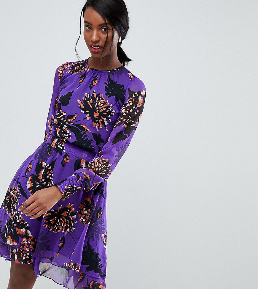 Y.A.S Tall bloom midi dress in purple