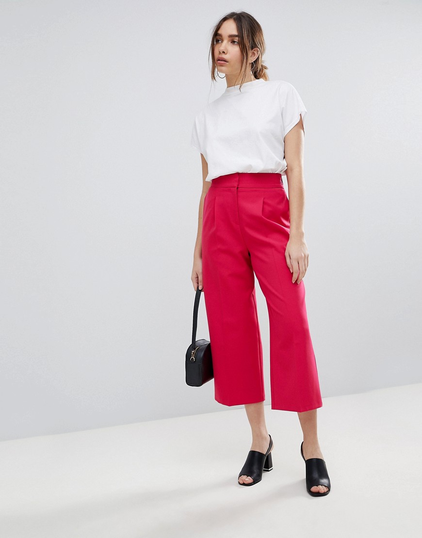 Asos Design Asos Tailored Minimal Culottes - Pink