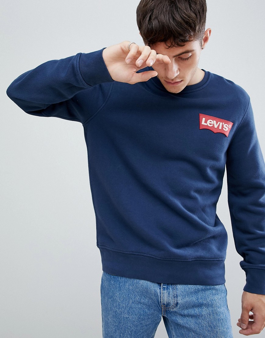 Levi's large chest logo sweatshirt in blue