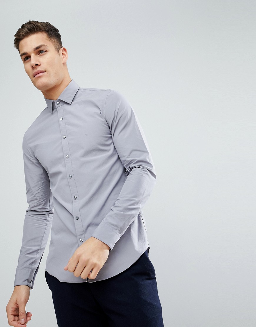 Приталенная рубашка Calvin Klein - Серый 