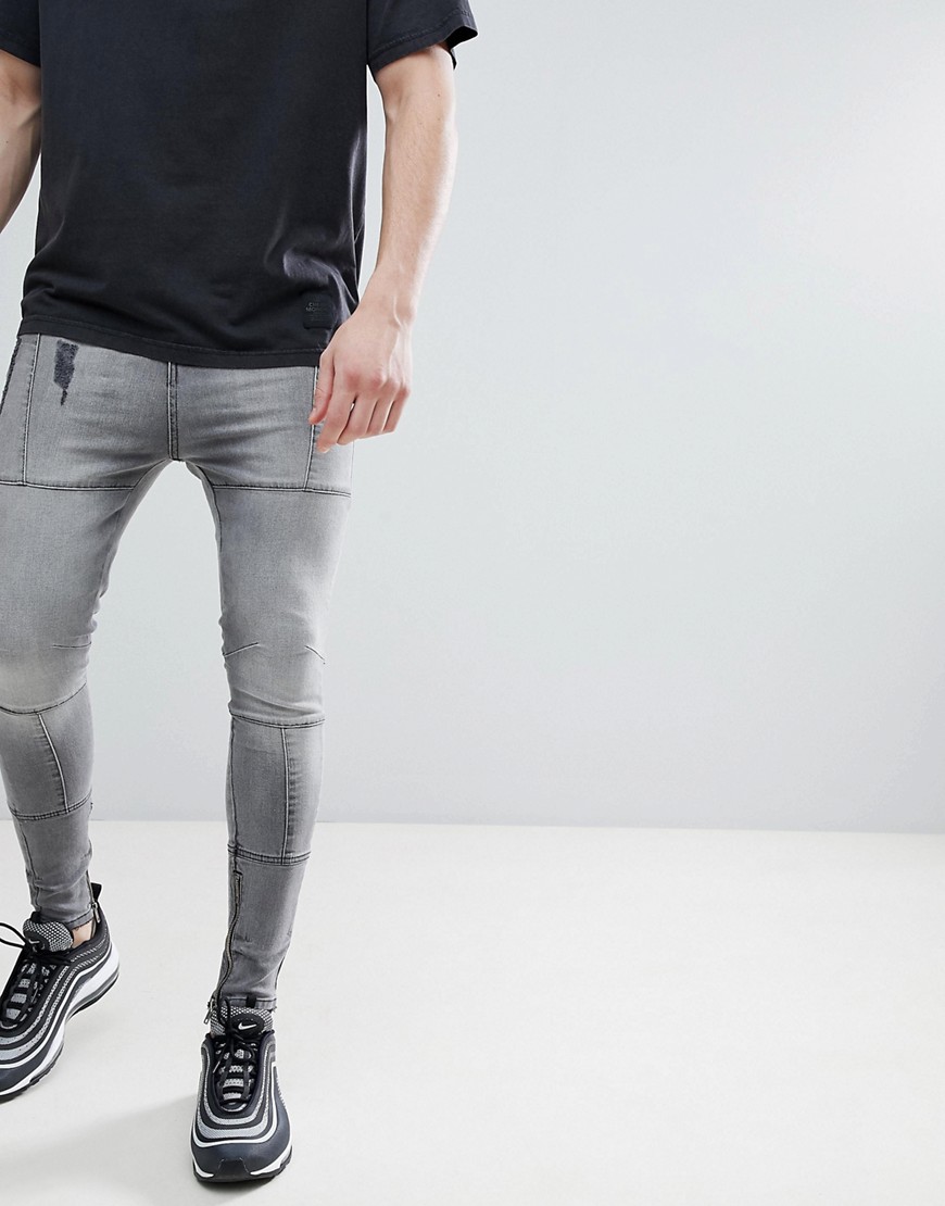 Religion Super Tapered Fit Jeans With Panels
