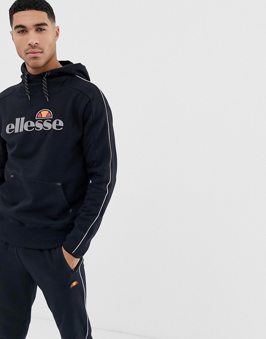ellesse sport Barreti co-ord hoodie with large logo in black