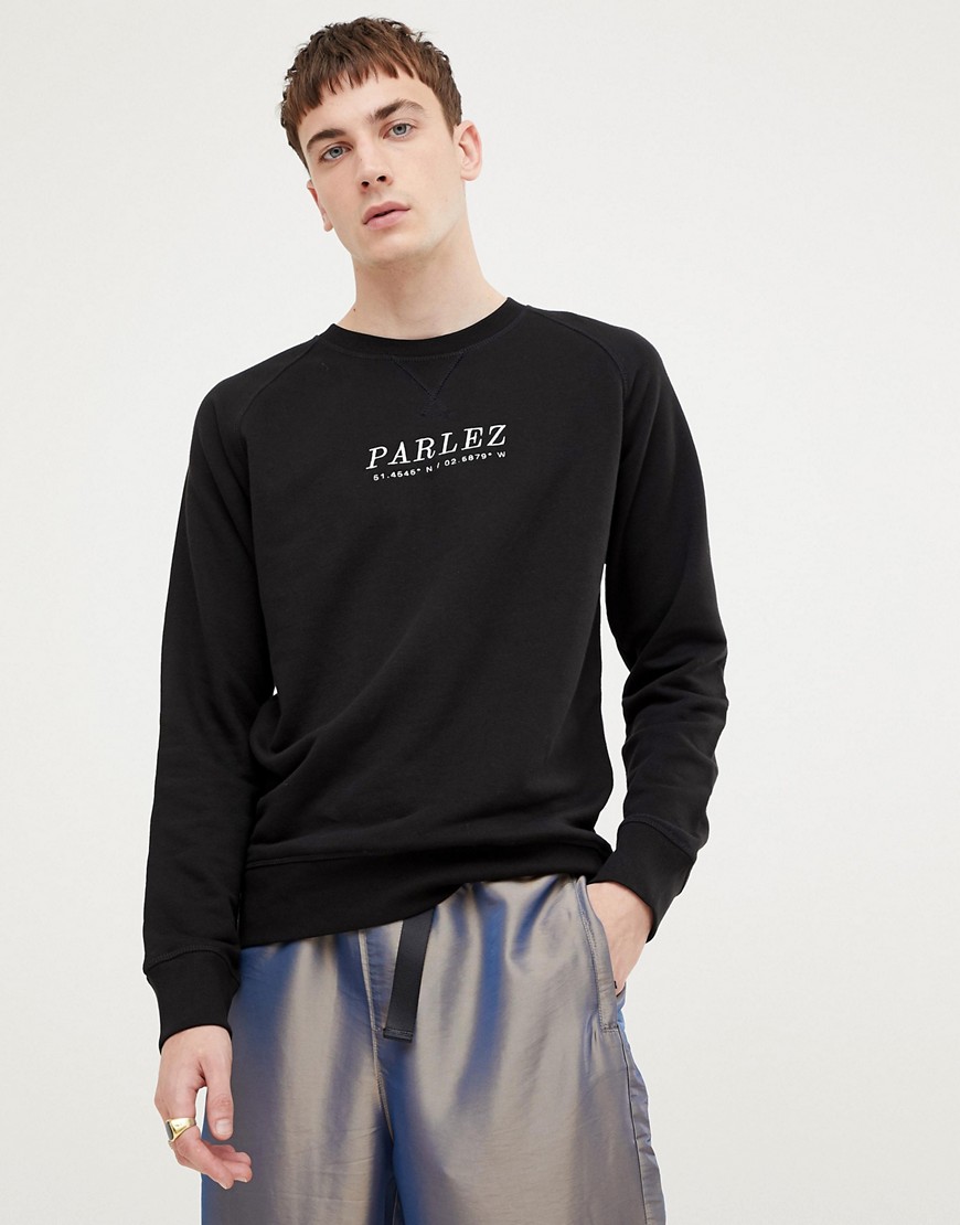 Parlez Sweatshirt With Embroidered Sport Logo In Black - Black