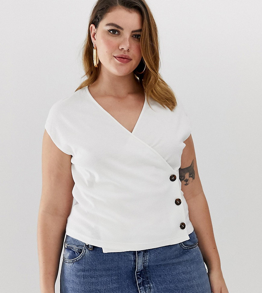 Unique21 Hero sleeveless ribbed top with buttons