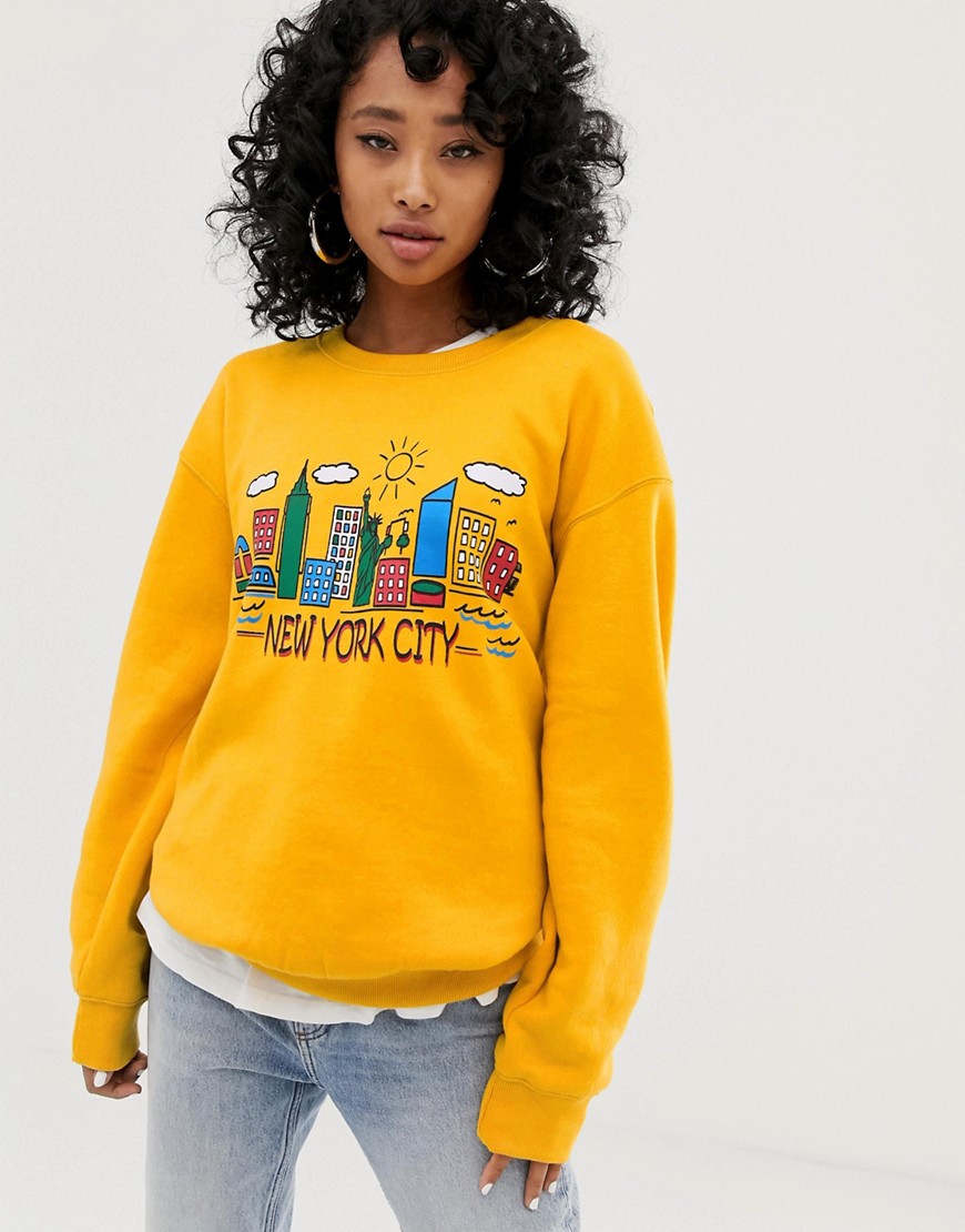 Daisy Street oversized sweatshirt with new york city vintage graphic