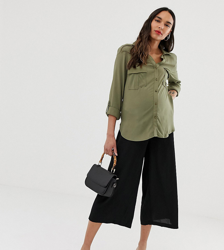 New Look Maternity over bump culottes in black