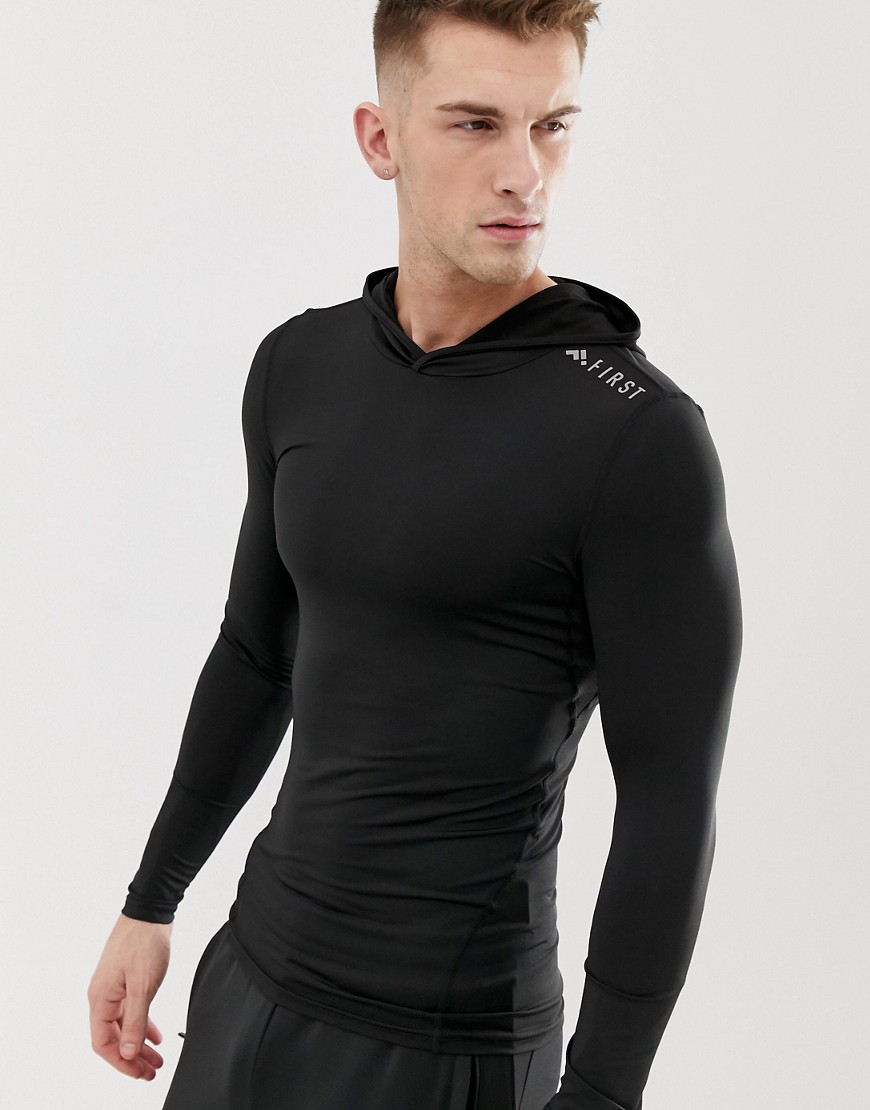 FIRST hooded long sleeve base layer t-shirt