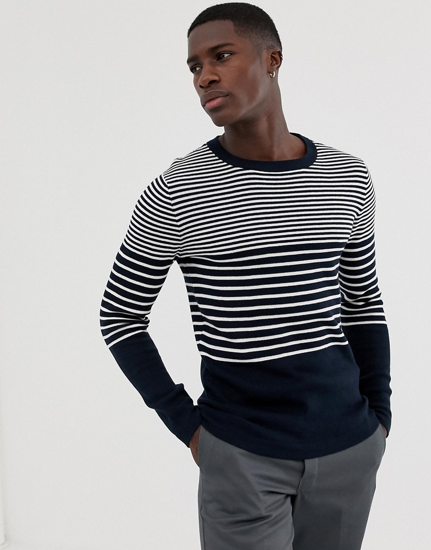 Selected Homme knitted stripe jumper