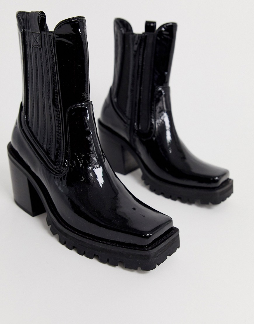 Jeffrey Campbell Elkins leather chunky western heel boot