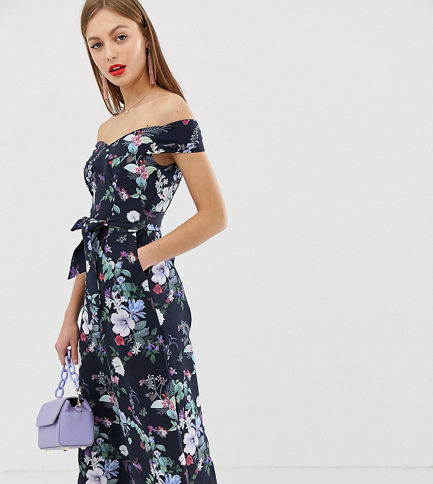Oasis bardot jumpsuit in floral print