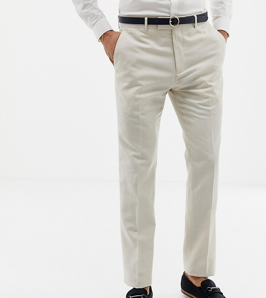 Farah skinny wedding suit trousers in linen Exclusive at ASOS