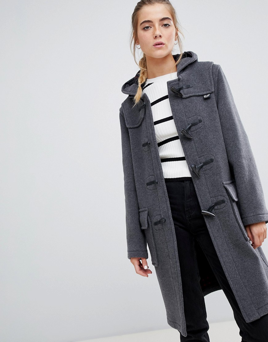 Gloverall classic duffle coat with hood - Grey