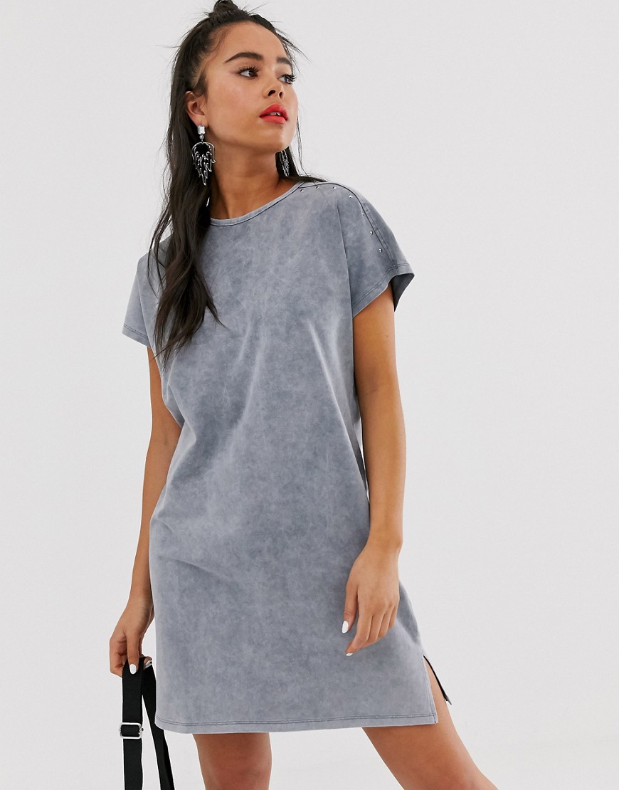 Bershka t-shirt dress in grey