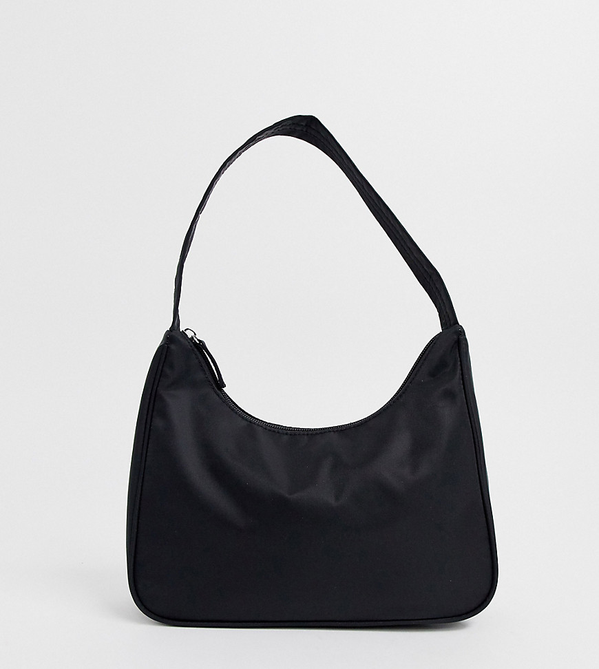 Monki nylon shoulder bag in black