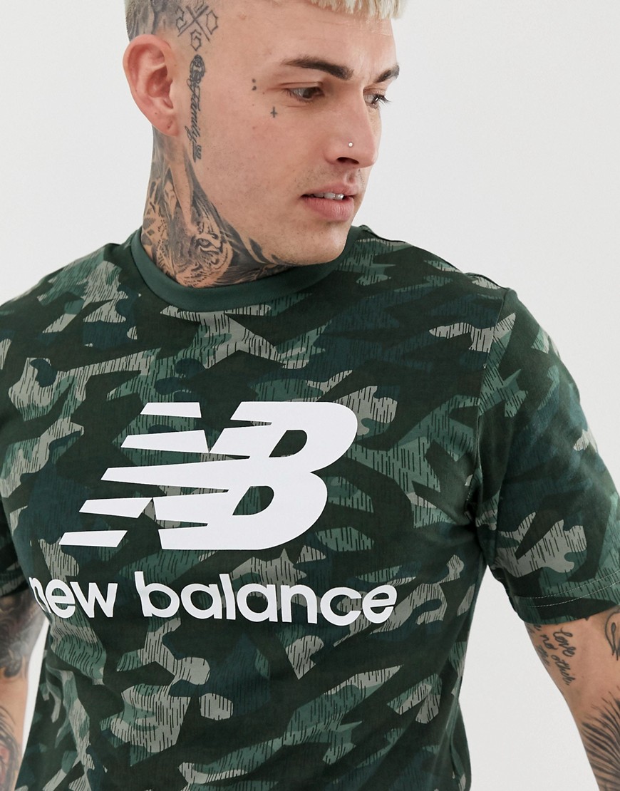 New Balance camo t-shirt in green