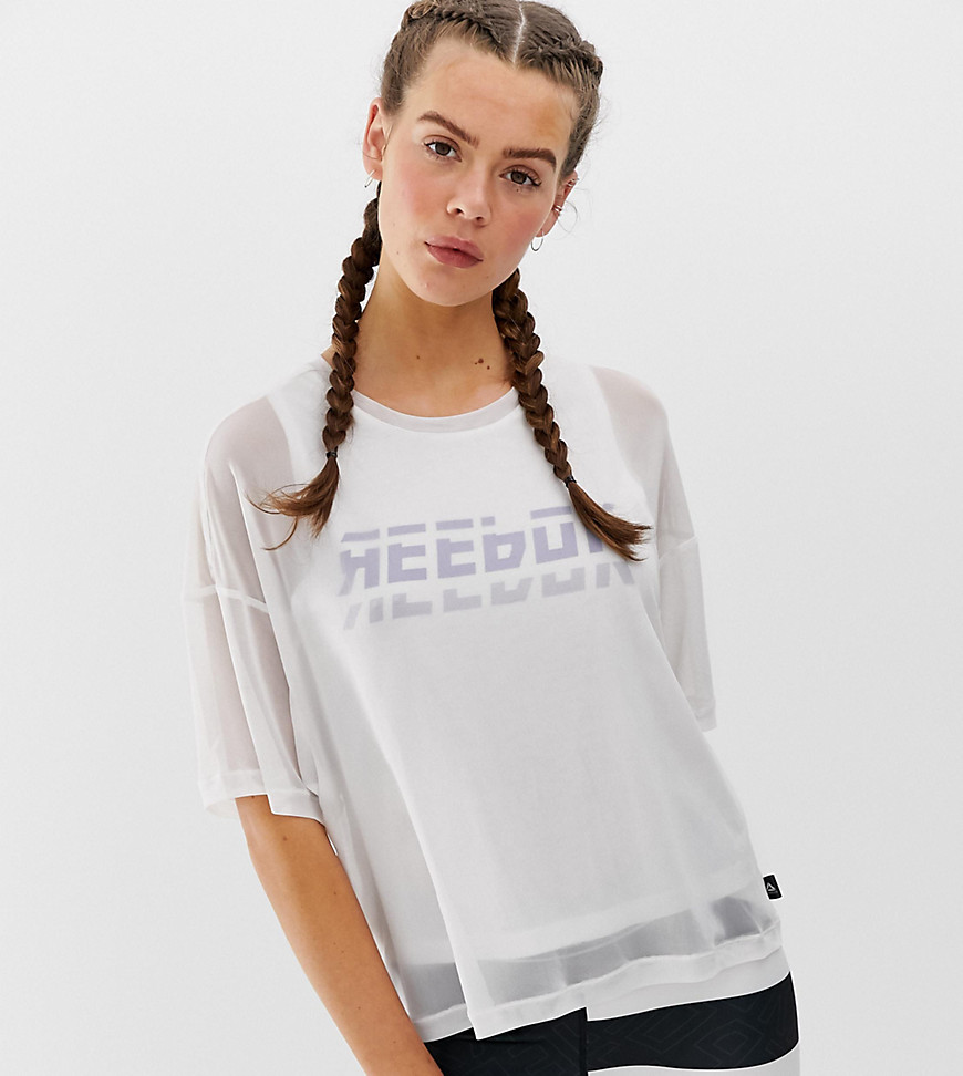 Reebok Training Mesh Double Layer T-shirt In White