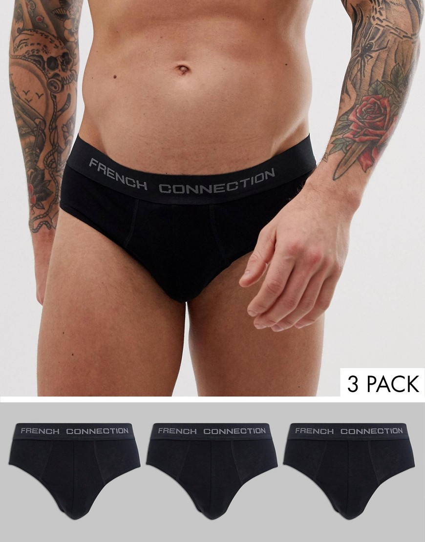 French Connection 3 pack logo waistband briefs