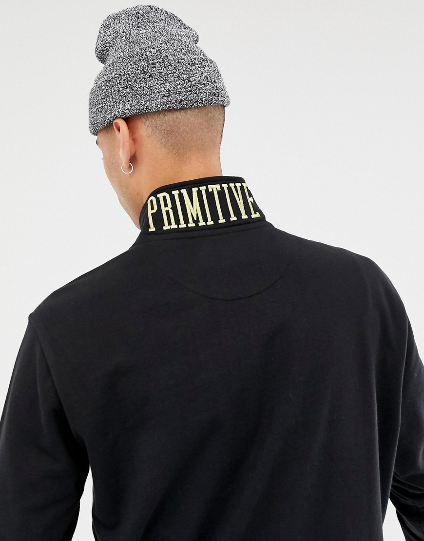 Primitive Cadet 1/4 Zip Sweatshirt With Back Neck Logo In Black