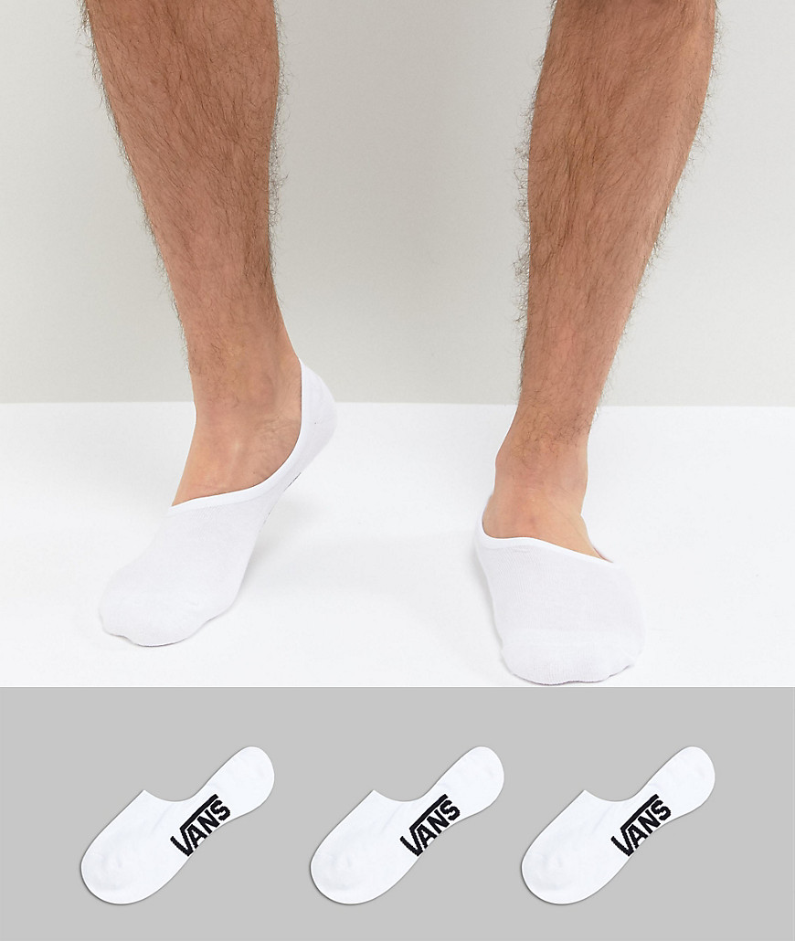 3 пары белых невидимых носков Vans Classic vxttwht - Белый 