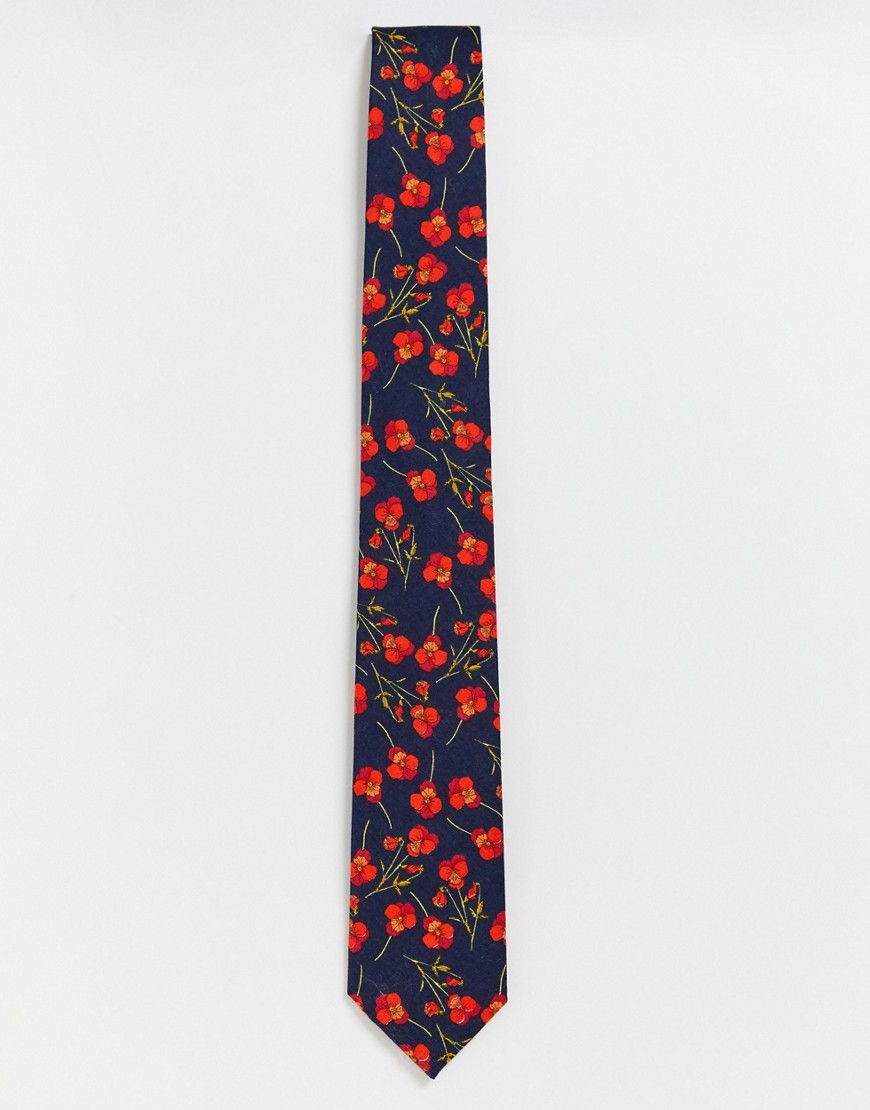 Gianni Feraud liberty print poppy tie