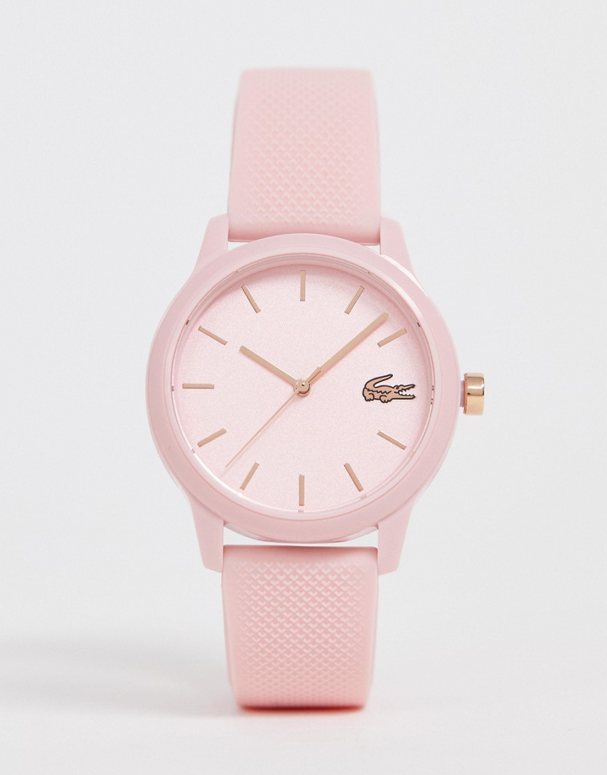 Lacoste 12.12 Silicone Watch In Pink