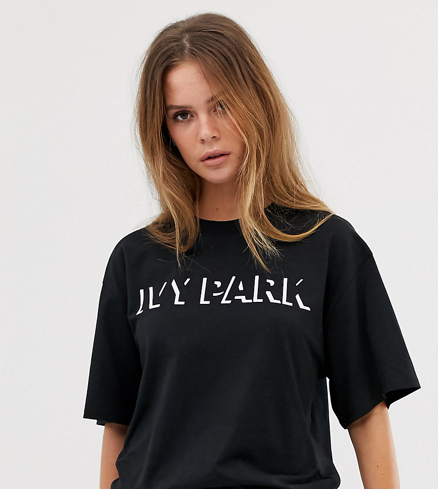 Ivy Park logo oversized t-shirt in black