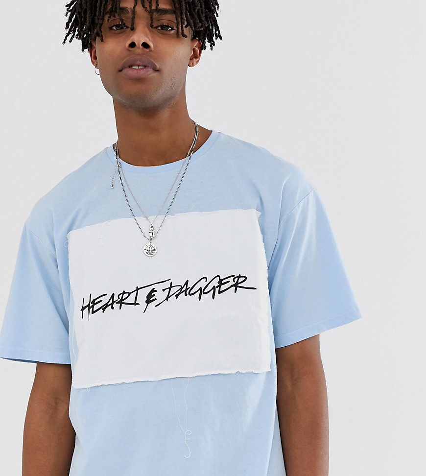 Heart & Dagger t-shirt with chest print in blue