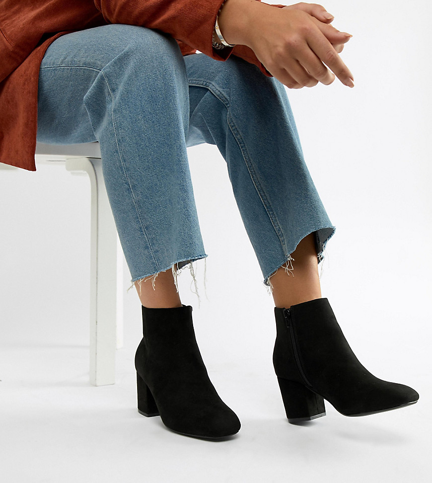 Truffle Collection Wide Fit Mid Heel Ankle Boots