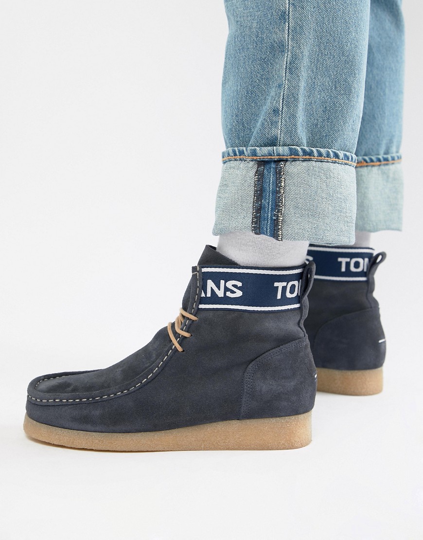 Tommy Jeans crepe outsole suede boot in navy - Navy