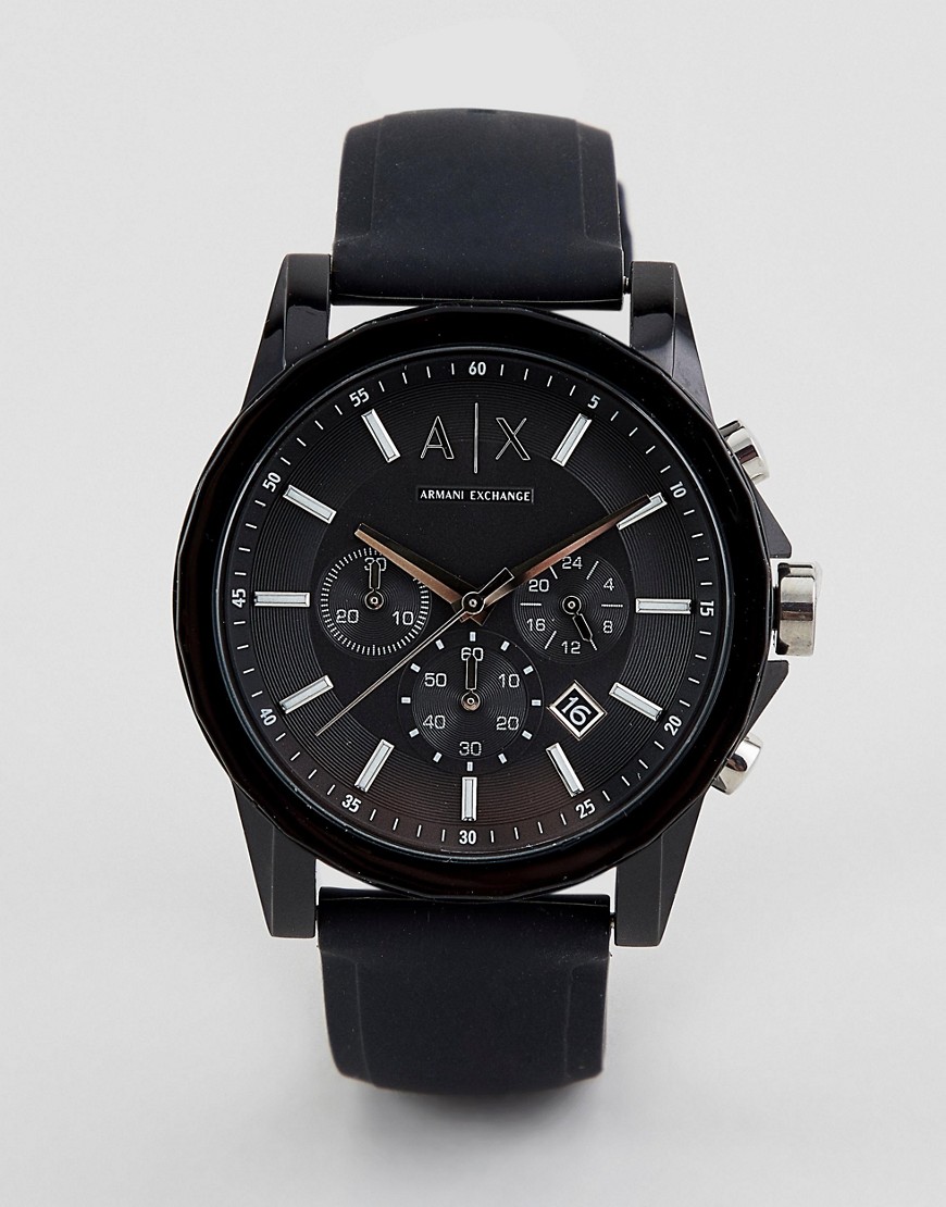 Armani Exchange Ax1326 Outerbanks Silicone Watch-black