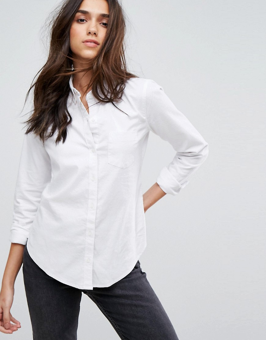 Приталенная оксфордская рубашка Abercrombie & Fitch - Белый Abercrombie& Fitch 