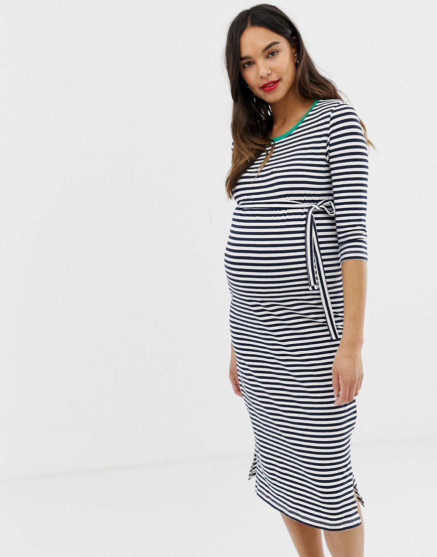 Mamalicious maternity stripe midi dress