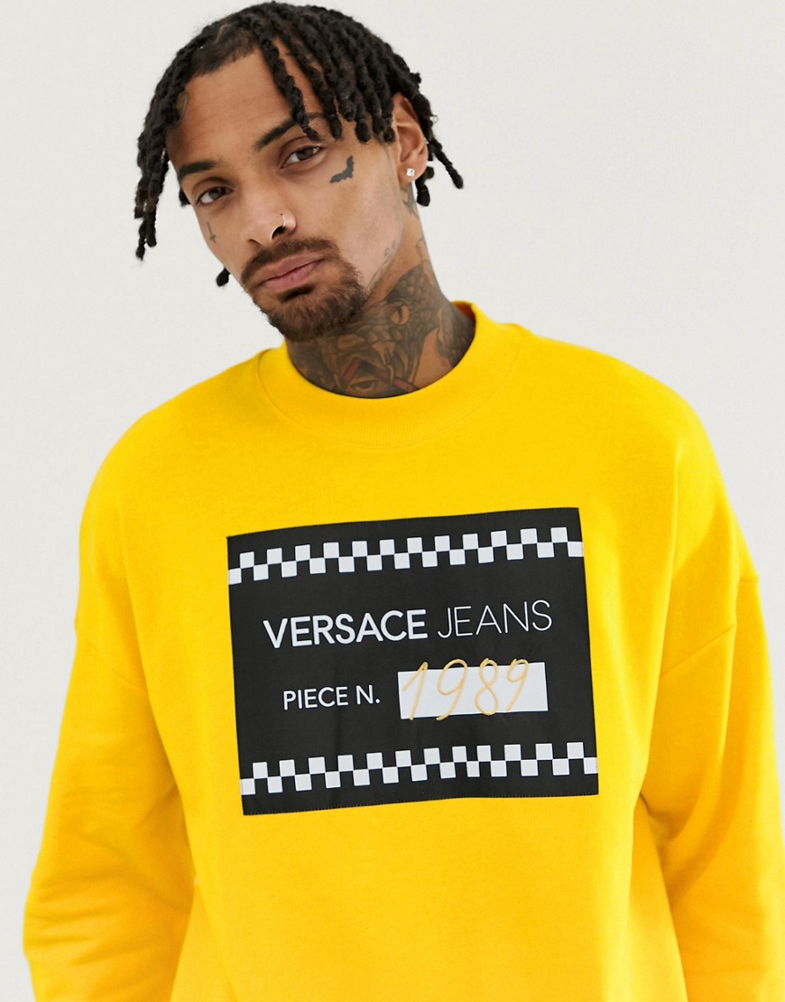 Versace Jeans sweatshirt in yellow with chest logo