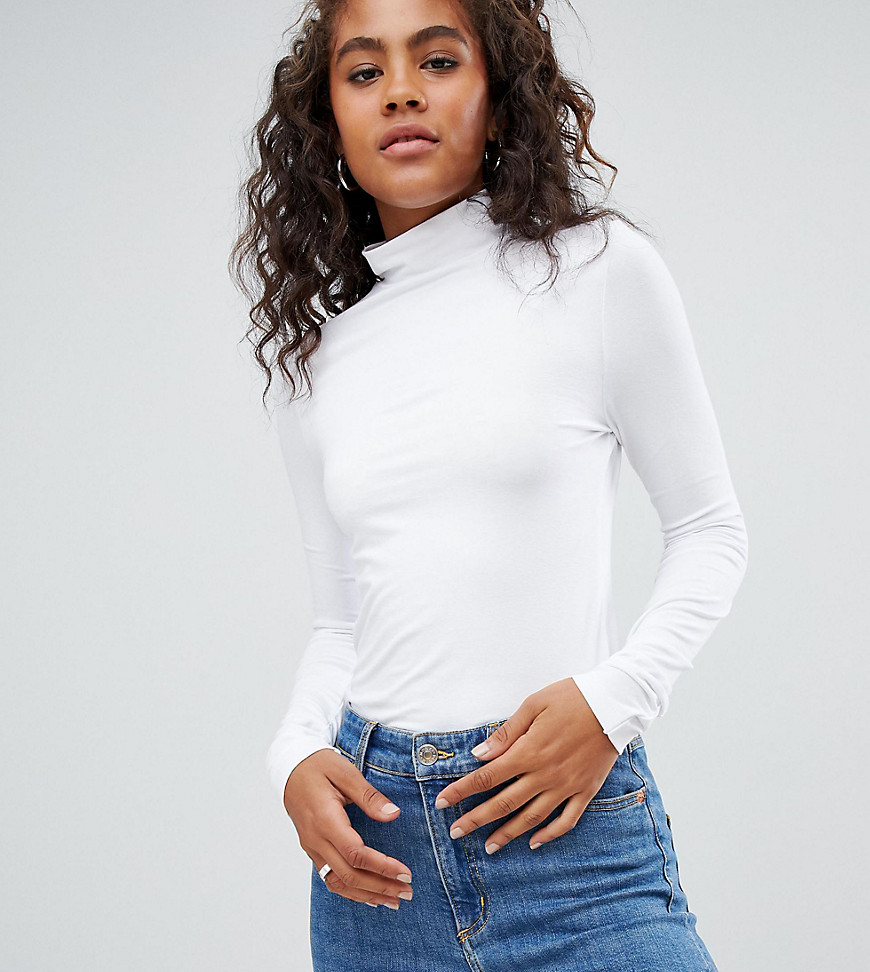 ASOS DESIGN Tall turtle neck long sleeve top in white