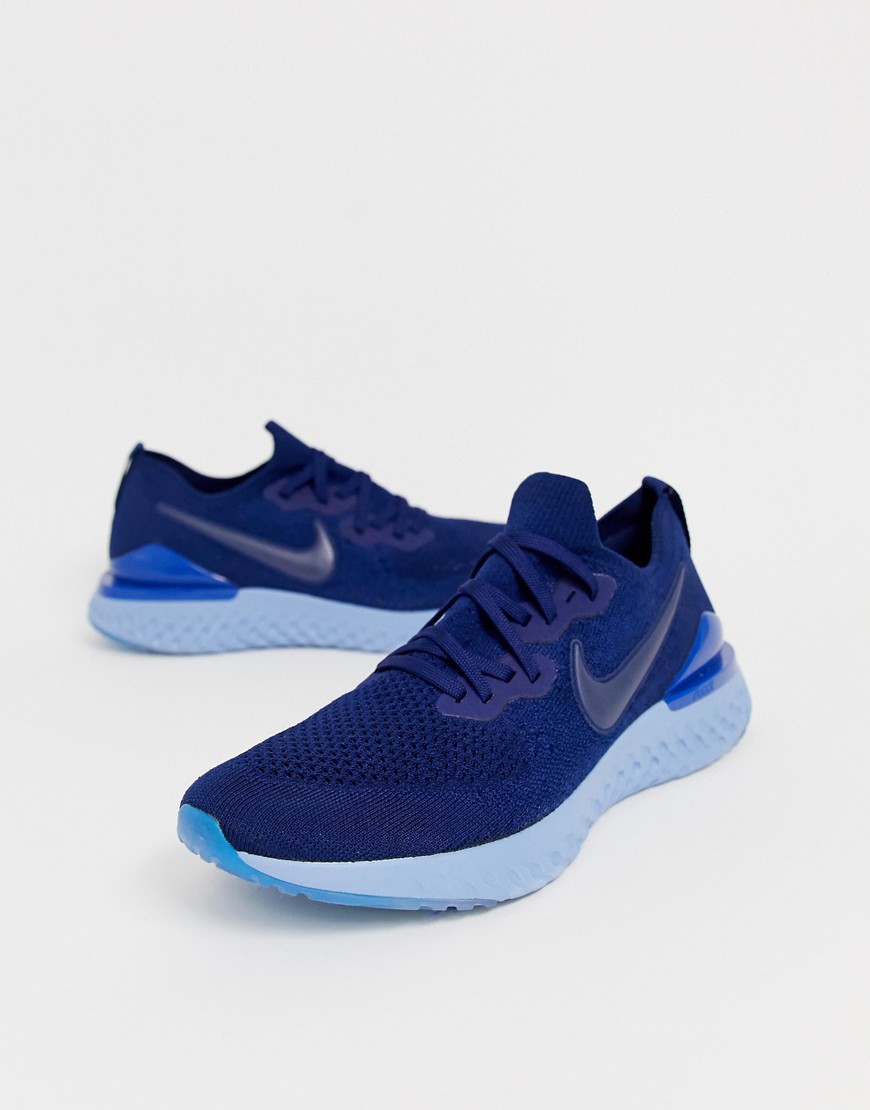 Nike Running Epic React 2 Flyknit trainers in navy