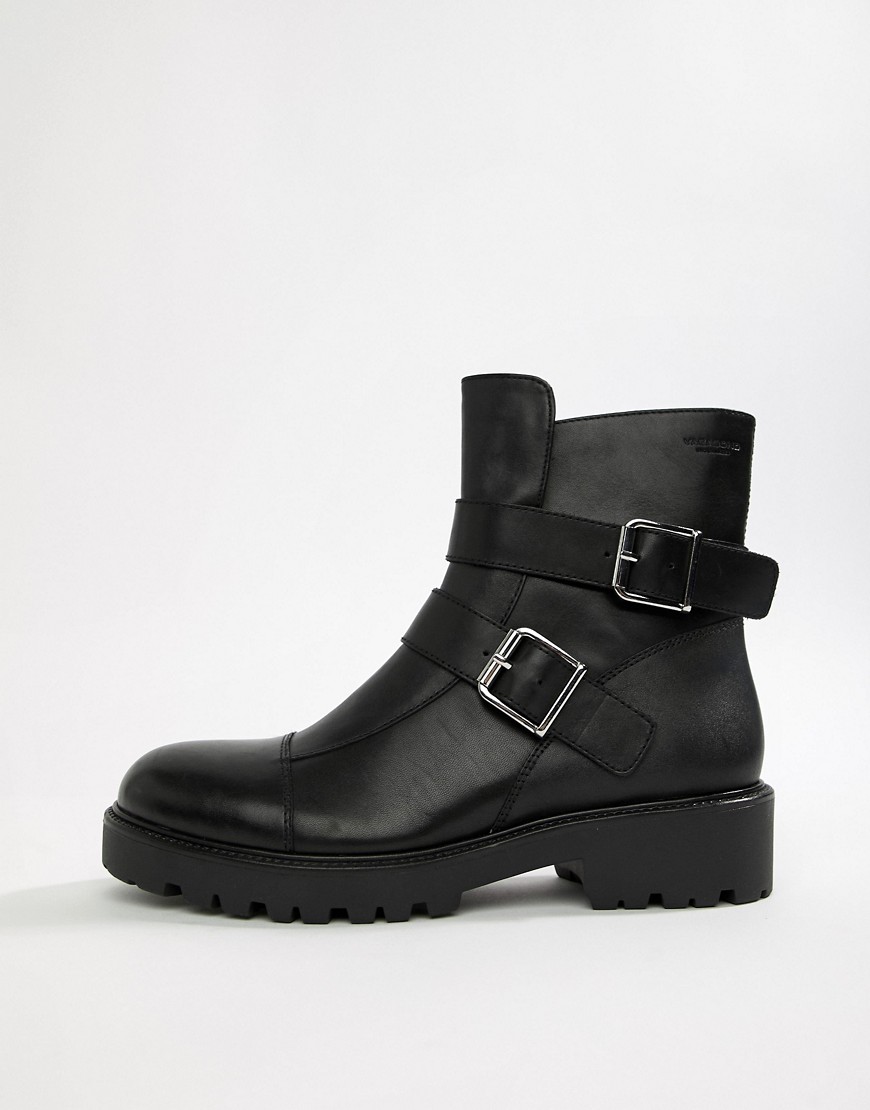 Vagabond Kenova black leather chunky biker boots