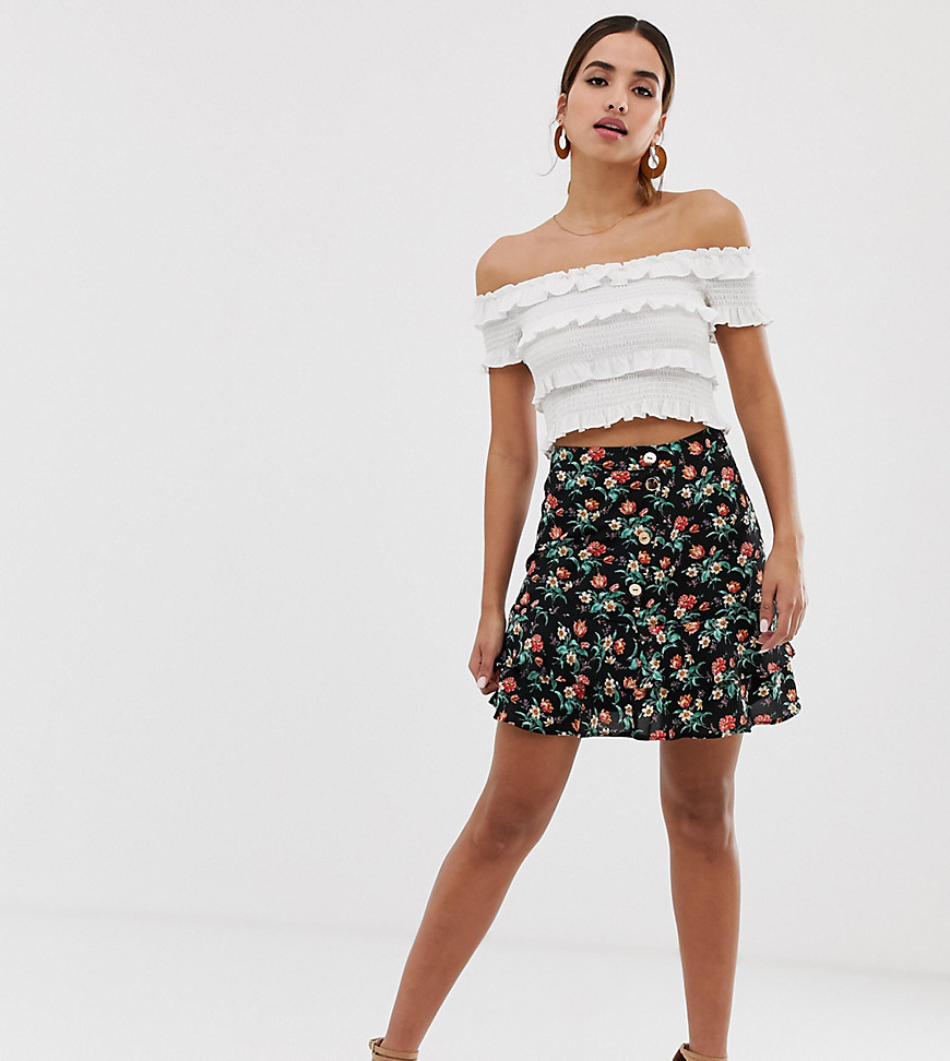 Oasis tiered mini skirt in ditsy floral print
