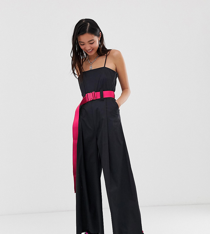 COLLUSION wide leg jumpsuit with belt